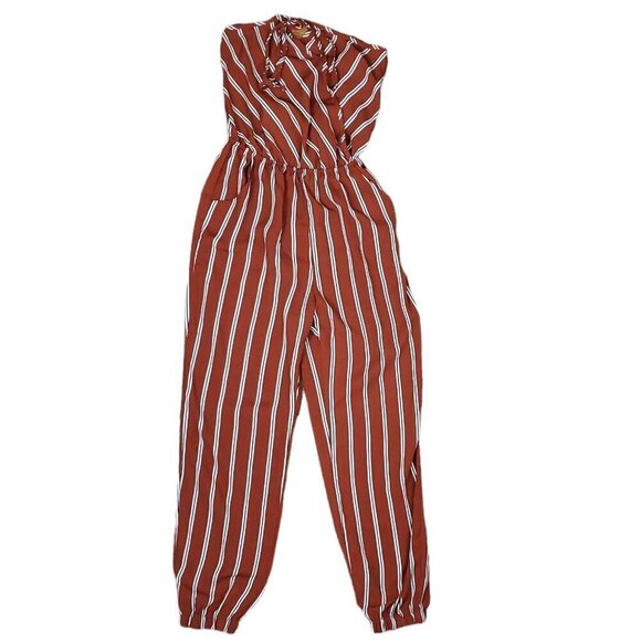 ❤️311 Karlie Halter V Neck Stripe Jumpsuit - Picture 3 of 6